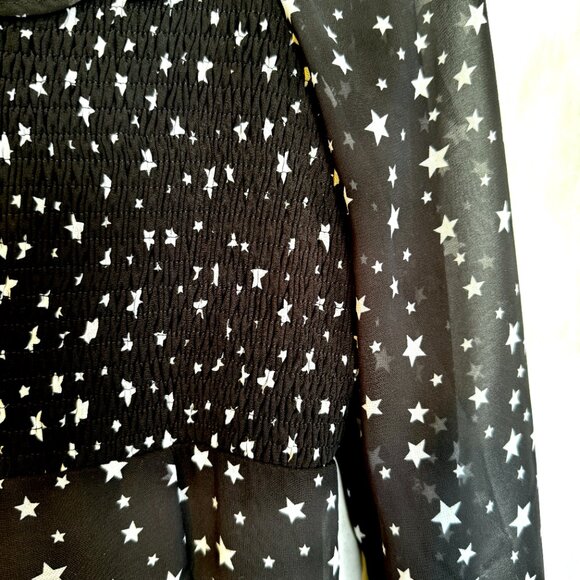 Altar'd State Long Sleeve Fit & Flare Ruffle Hem Star Dress - Picture 6 of 9